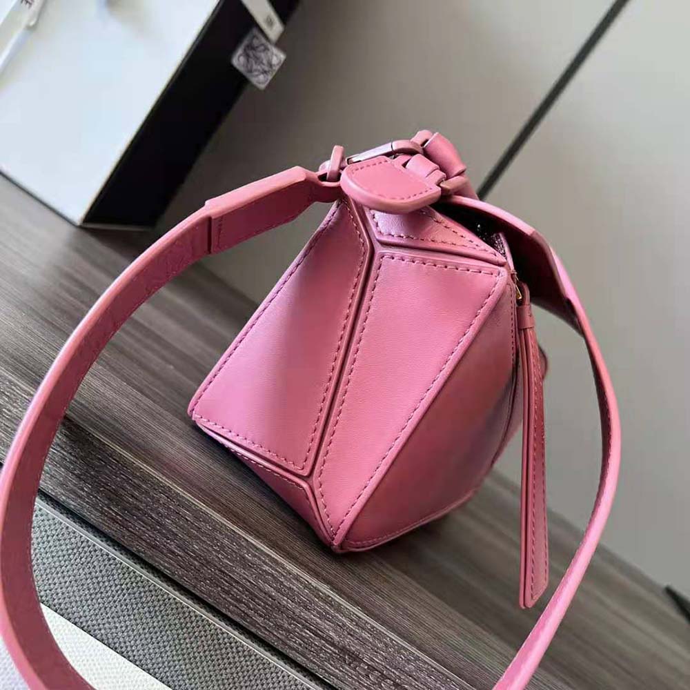 Loewe Women Mini Puzzle Bag in Satin Calfskin-Pink - image 4