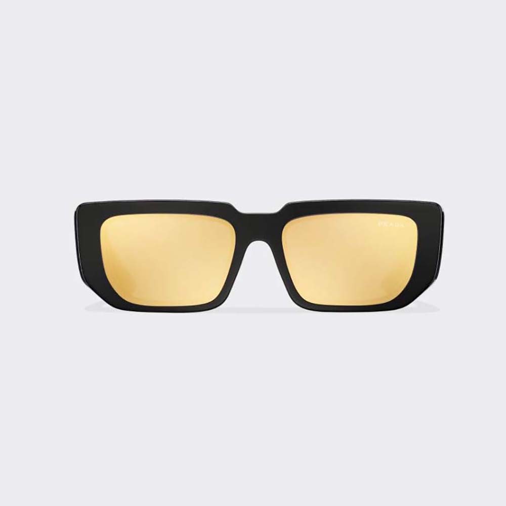 Front view of Prada Women Symbole Sunglasses with black acetate frame