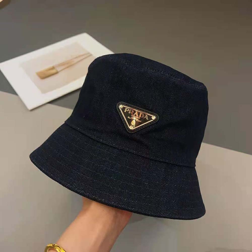 Prada Women Denim Bucket Hat-Navy - image 4