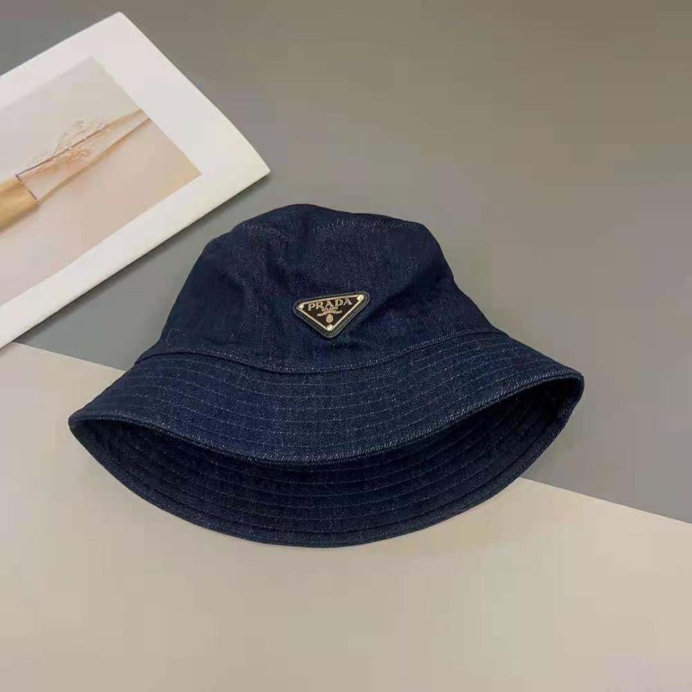 Prada Women Denim Bucket Hat-Navy - image 6