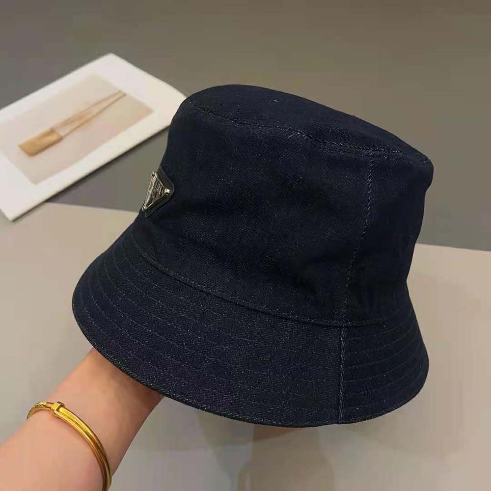 Prada Women Denim Bucket Hat-Navy - image 5