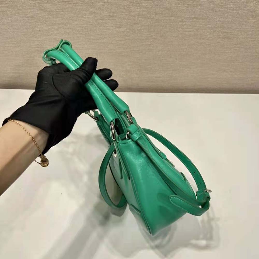 Prada Women Moon Re-Nylon and Leather Bag-Green - image 5