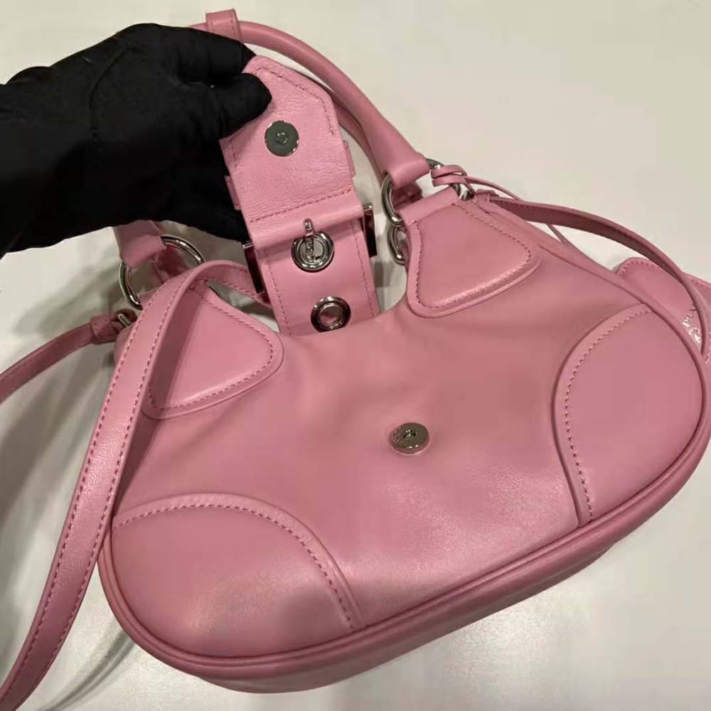 Prada Women Moon Re-Nylon and Leather Bag-Pink - image 7