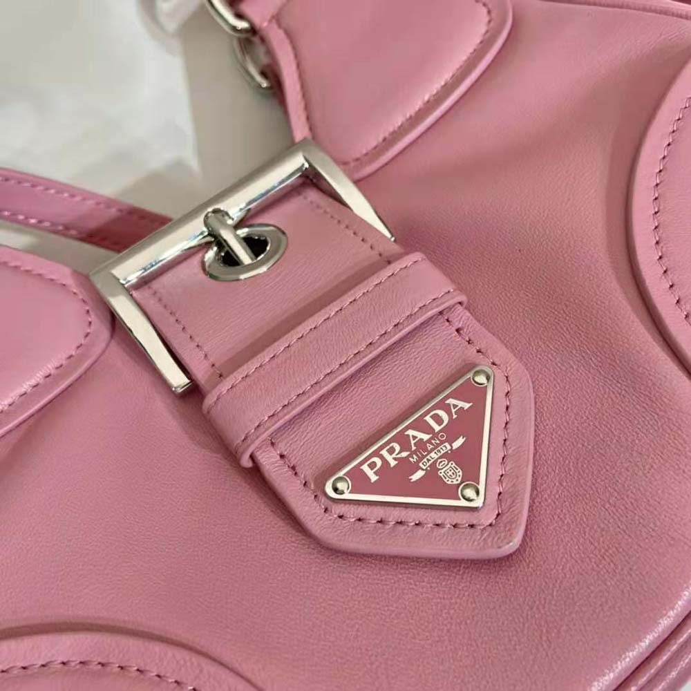 Prada Women Moon Re-Nylon and Leather Bag-Pink - image 8