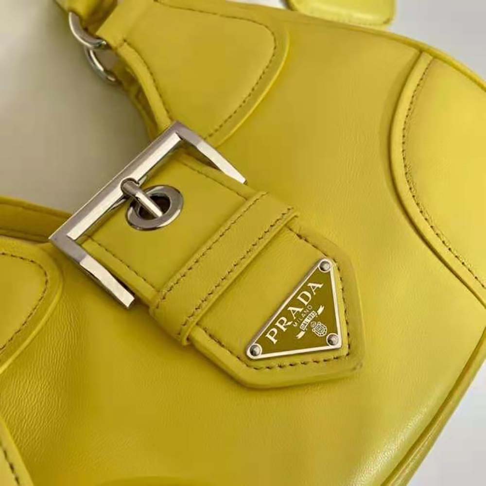 Prada Women Moon Re-Nylon and Leather Bag-Yellow - image 8