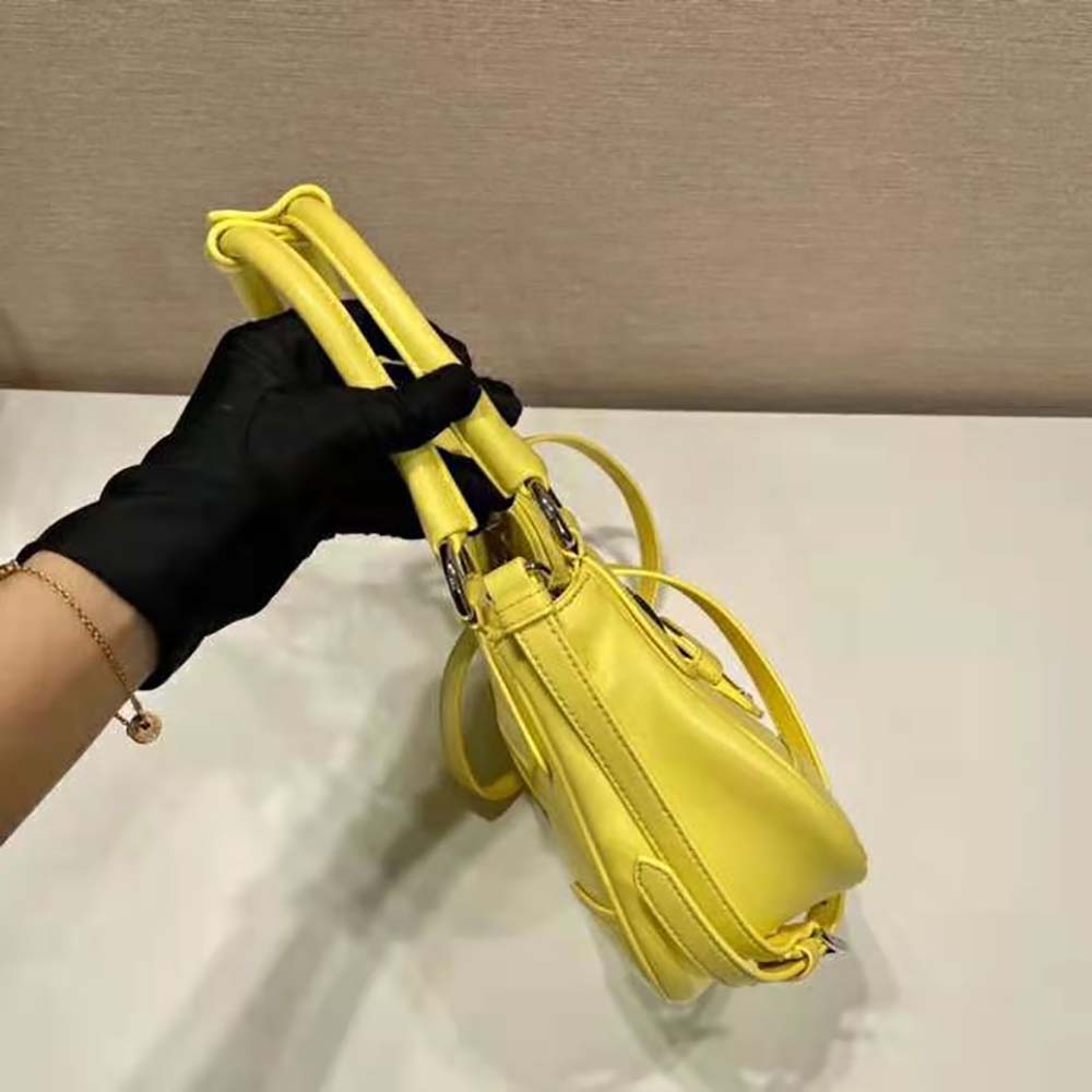 Prada Women Moon Re-Nylon and Leather Bag-Yellow - image 5