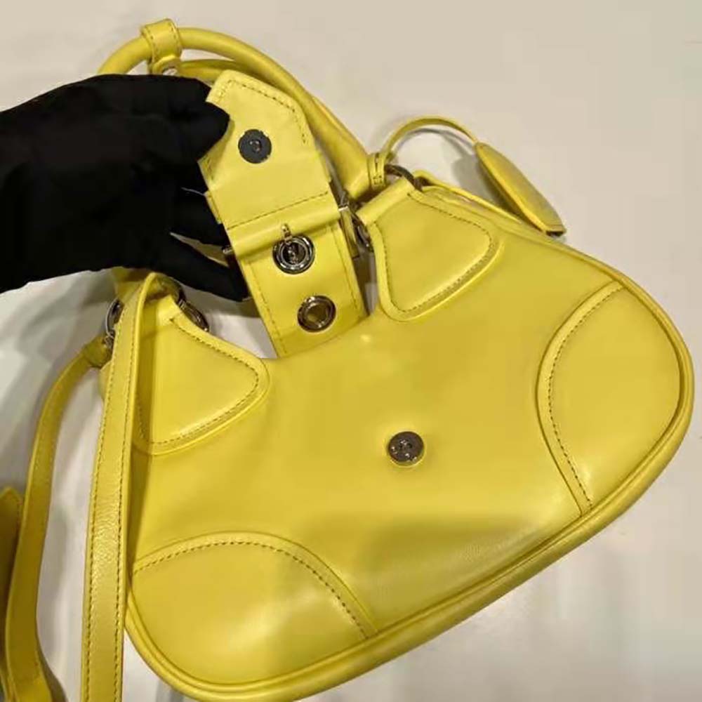 Prada Women Moon Re-Nylon and Leather Bag-Yellow - image 7