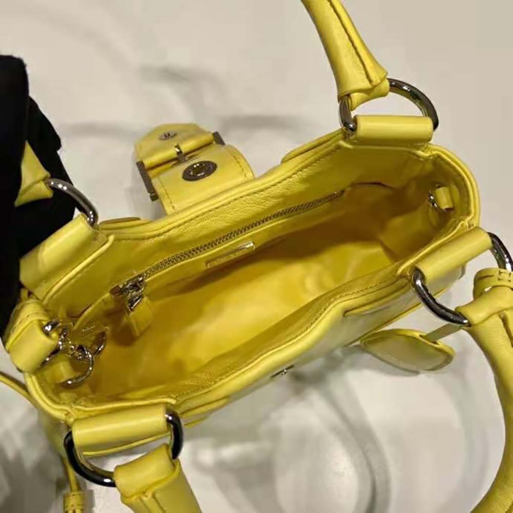 Prada Women Moon Re-Nylon and Leather Bag-Yellow - image 9