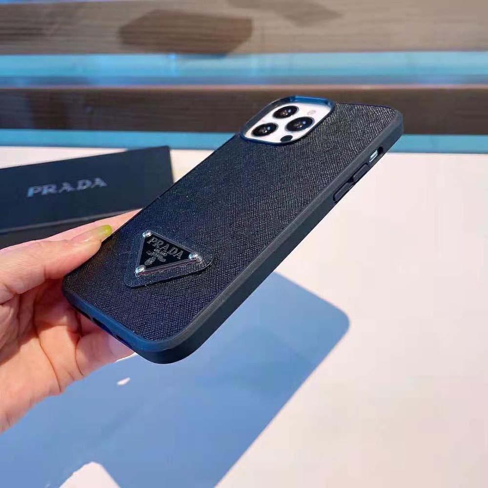 Prada Women Saffiano Leather Apple iPhone Cover-Black - image 7