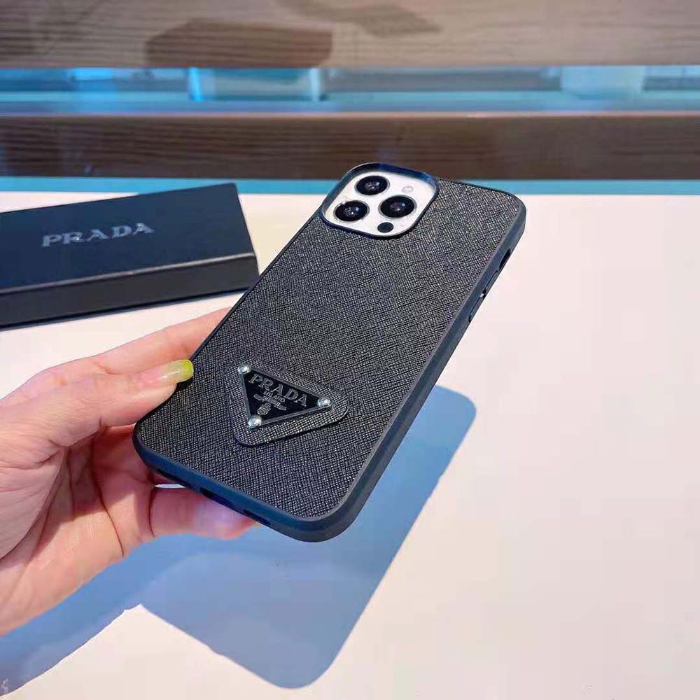 Prada Women Saffiano Leather Apple iPhone Cover-Black - image 6
