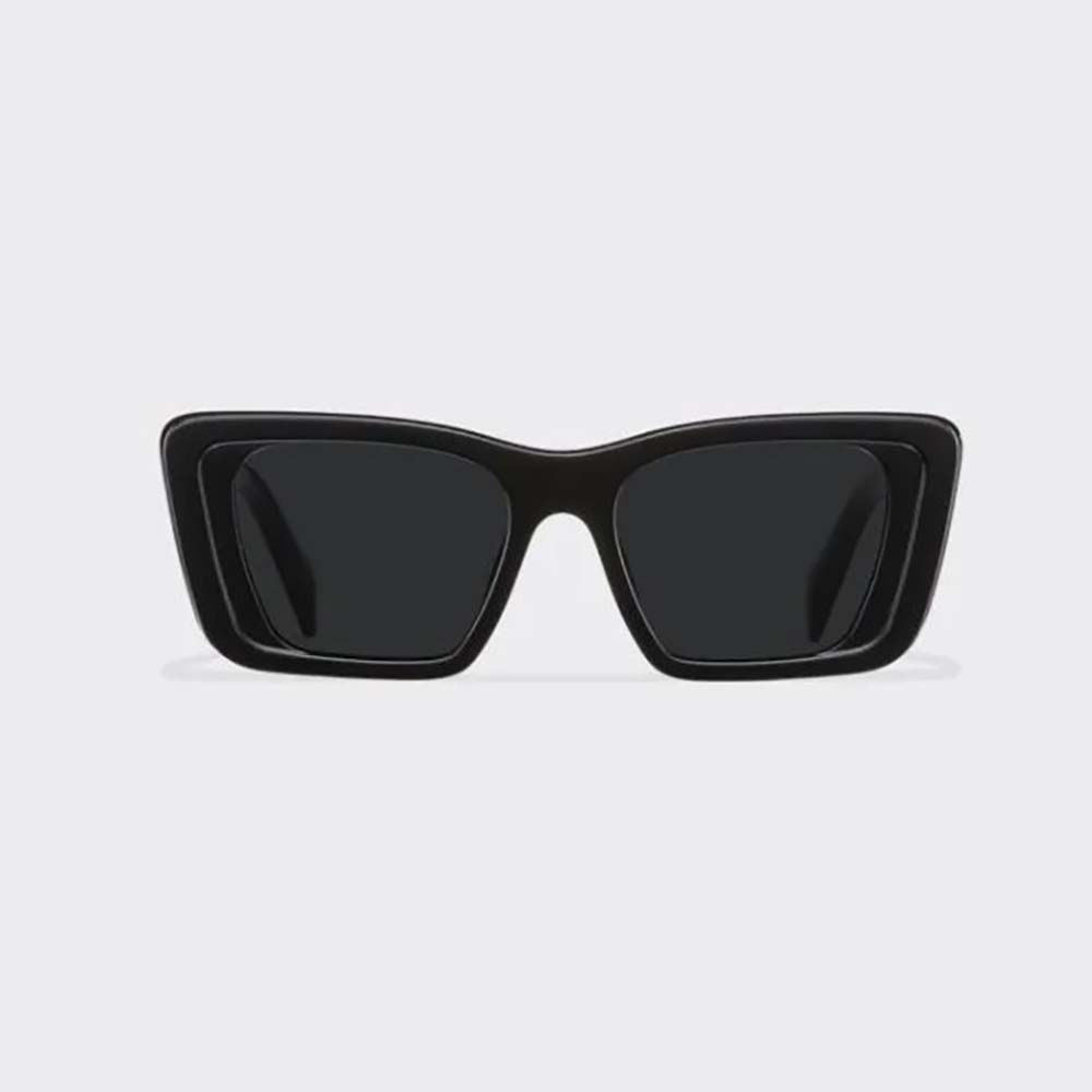 Front view of Prada Women Symbole Sunglasses black acetate frame