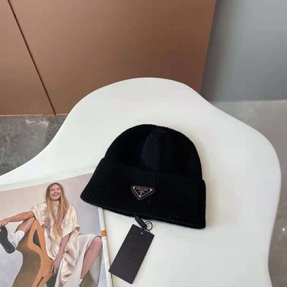 Prada Women Wool and Cashmere Beanie-Black - image 8