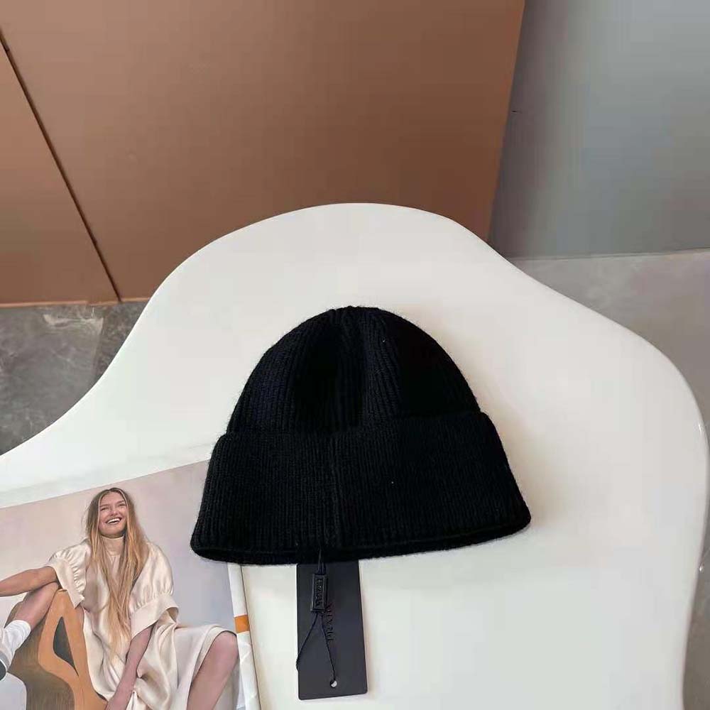 Prada Women Wool and Cashmere Beanie-Black - image 7