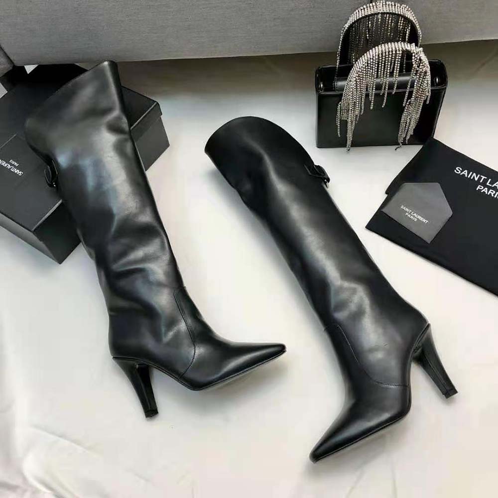 Saint Laurent YSL Women Harper Boots in Smooth Leather-Black - image 5