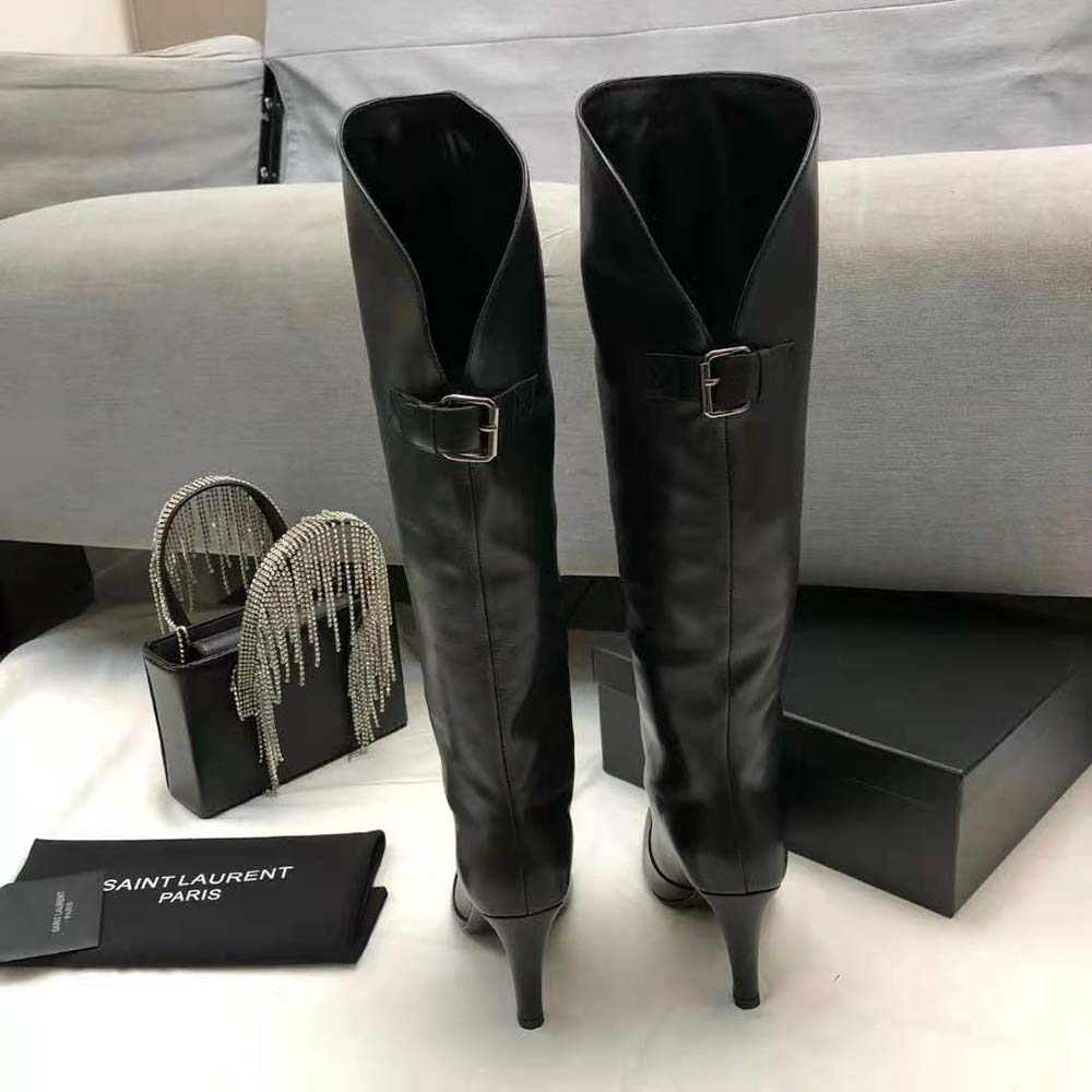 Saint Laurent YSL Women Harper Boots in Smooth Leather-Black - image 7