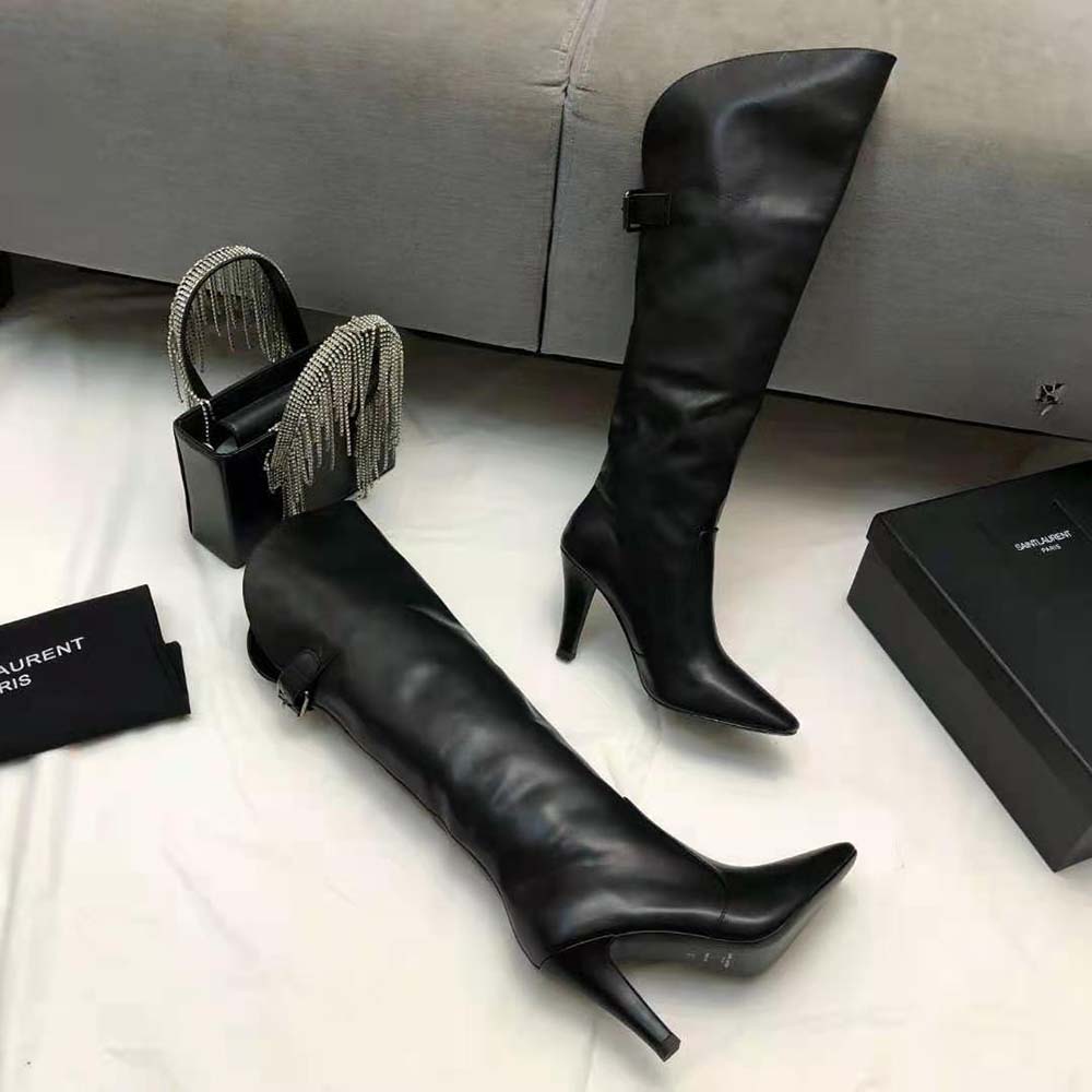 Saint Laurent YSL Women Harper Boots in Smooth Leather-Black - image 6