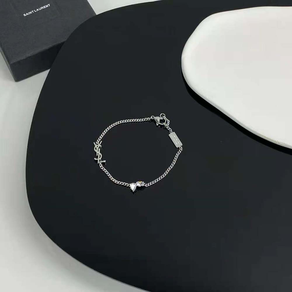 Side angle showing adjustable closure on Saint Laurent YSL Women Opyum Charm Bracelet