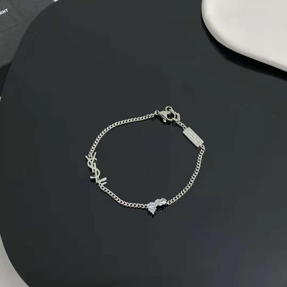 Front view highlighting YSL charm on Saint Laurent YSL Women Opyum Charm Bracelet