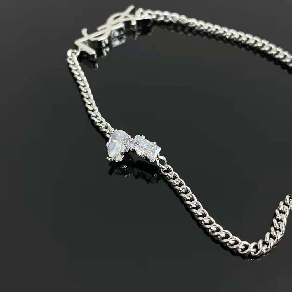 Saint Laurent YSL Women Opyum Charm Bracelet in Metal and Rhinestone - image 7