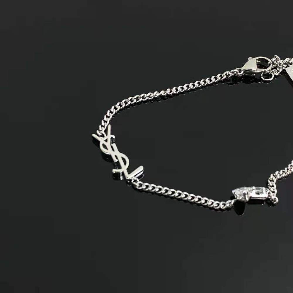 Saint Laurent YSL Women Opyum Charm Bracelet in Metal and Rhinestone - image 6