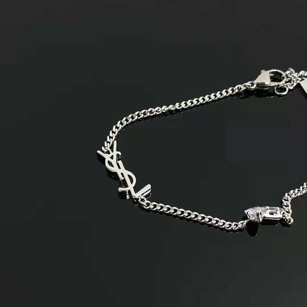 Saint Laurent YSL Women Opyum Charm Bracelet in Metal and Rhinestone - image 5