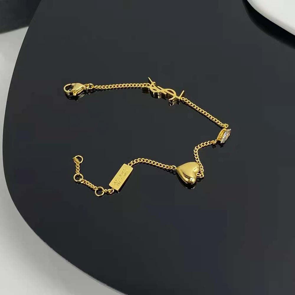 Saint Laurent YSL Women Opyum Heart Charm Bracelet in Metal - image 6