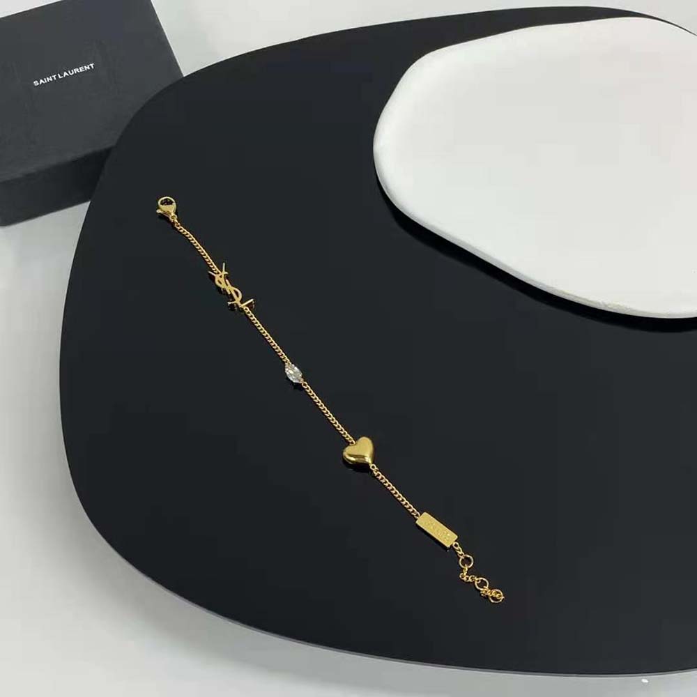 Saint Laurent YSL Women Opyum Heart Charm Bracelet in Metal - image 5