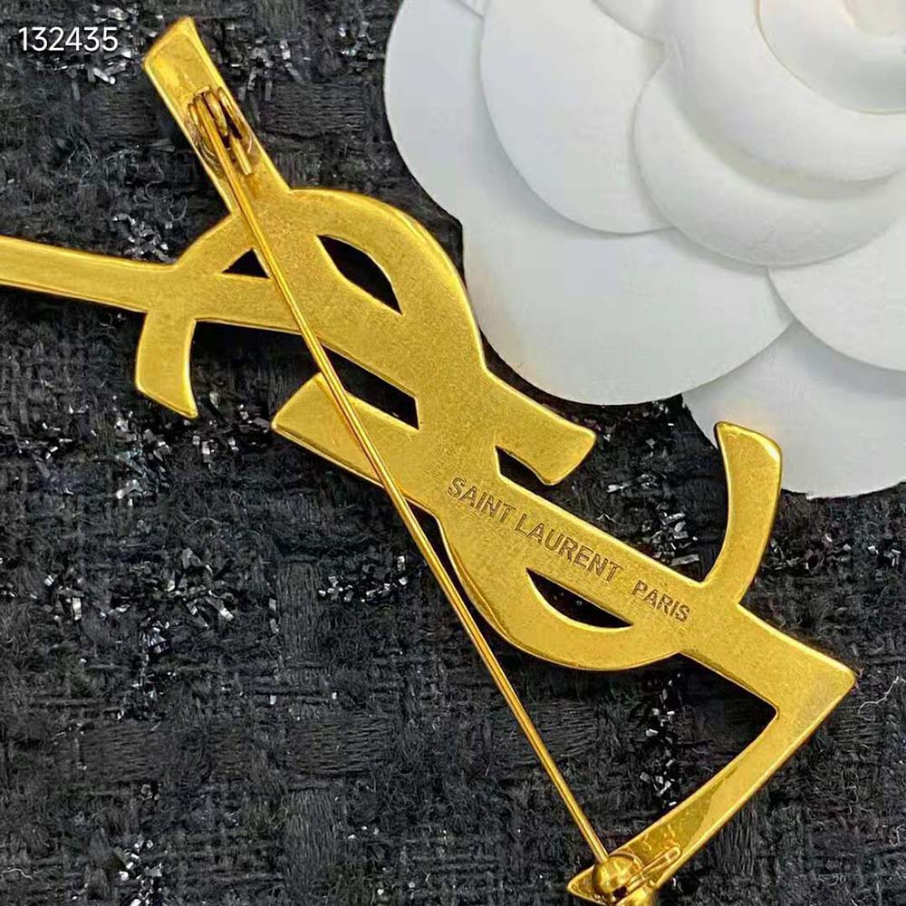 Saint Laurent YSL Women Opyum Ysl Snake Brooch in Metal - image 7