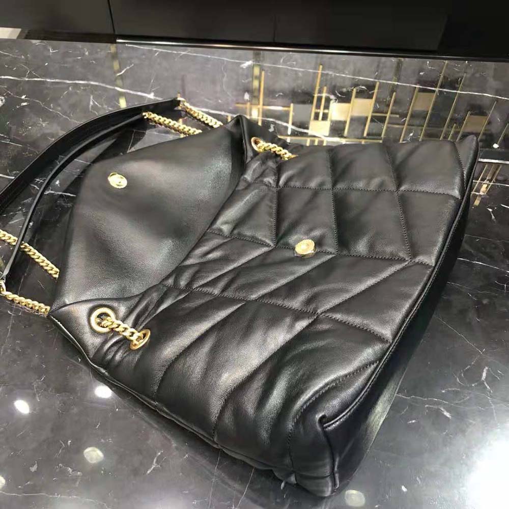Saint Laurent YSL Women Puffer Medium Chain Bag in Quilted Lambskin-Black/Gold - image 4
