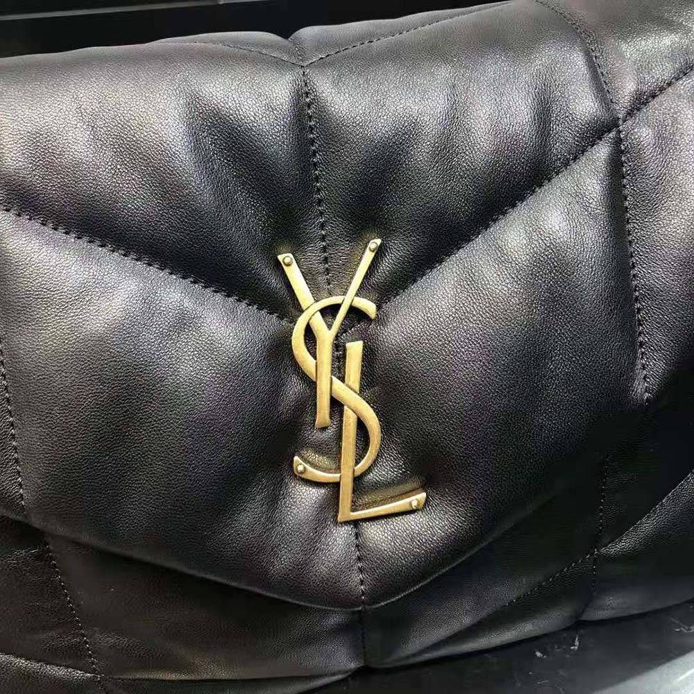 Saint Laurent YSL Women Puffer Medium Chain Bag in Quilted Lambskin-Black/Gold - image 7