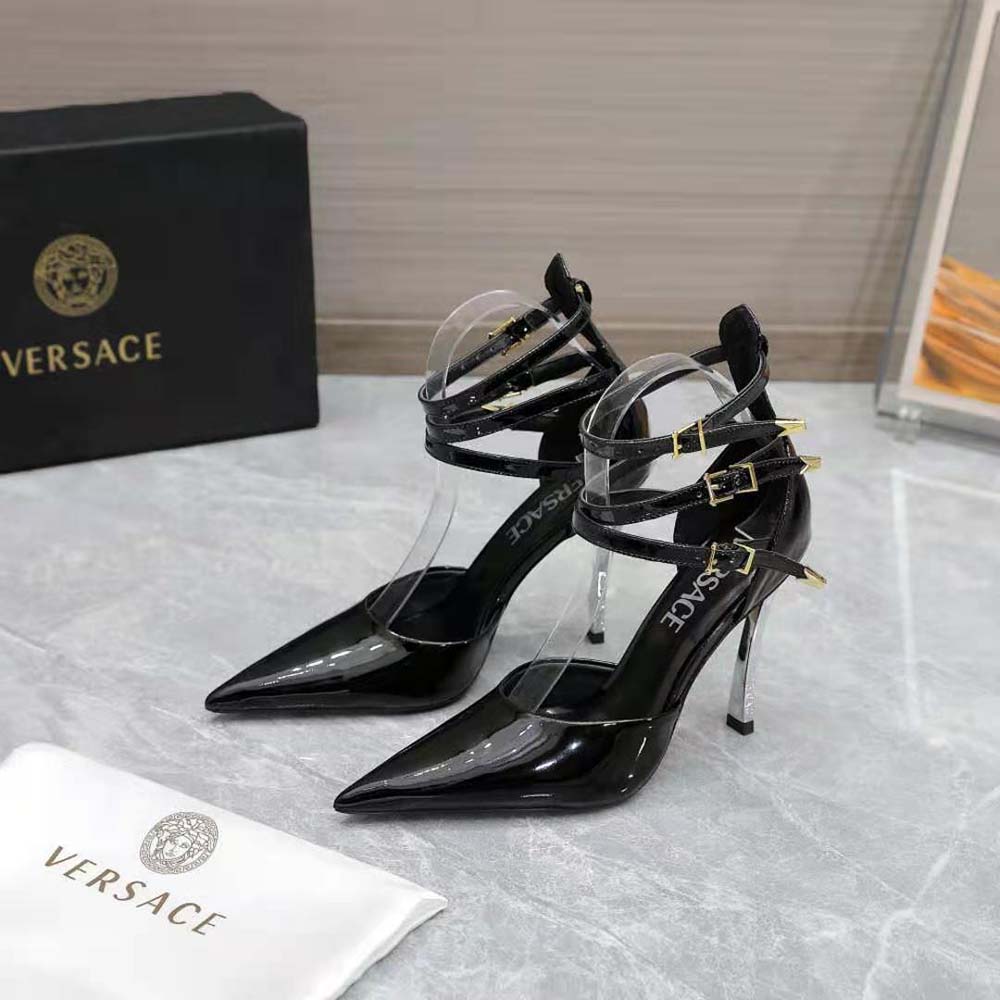 Versace Women Pin-Point Pumps in Calf Leather-Black - image 4