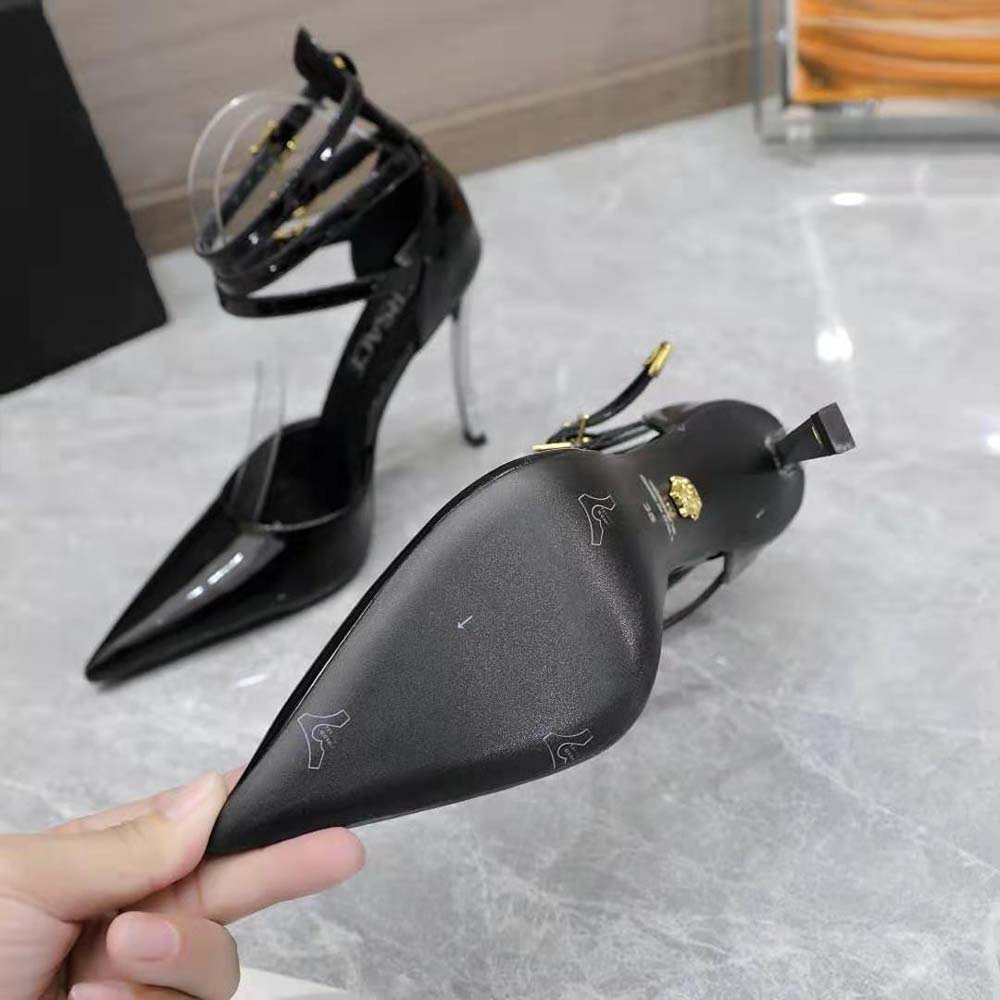 Versace Women Pin-Point Pumps in Calf Leather-Black - image 9