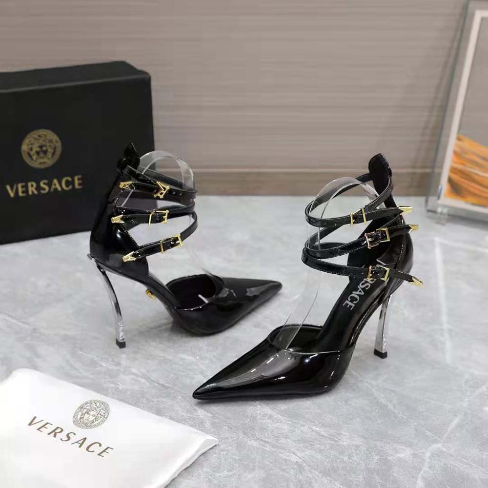 Versace Women Pin-Point Pumps in Calf Leather-Black - image 5