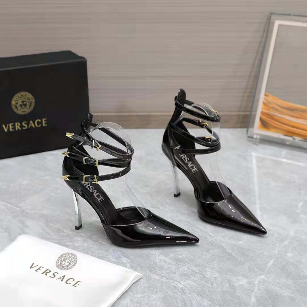 Top view showing pointed toe design of Versace Women Pin-Point Pumps