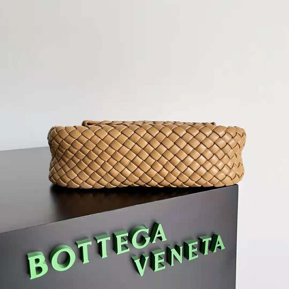 Bottega Veneta Women Cobble Shoulder Bag Small Padded Intreccio Leather-Brown - image 5