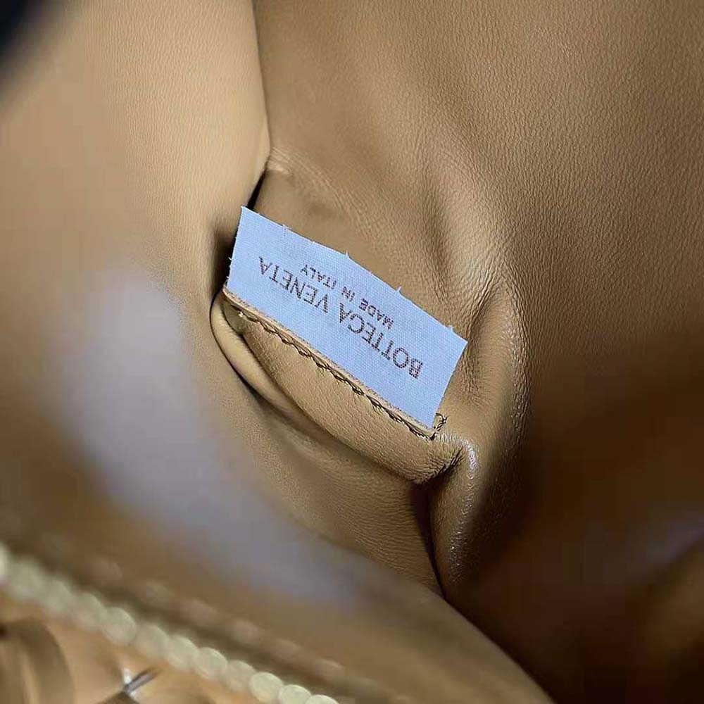 Bottega Veneta Women Cobble Shoulder Bag Small Padded Intreccio Leather-Brown - image 8