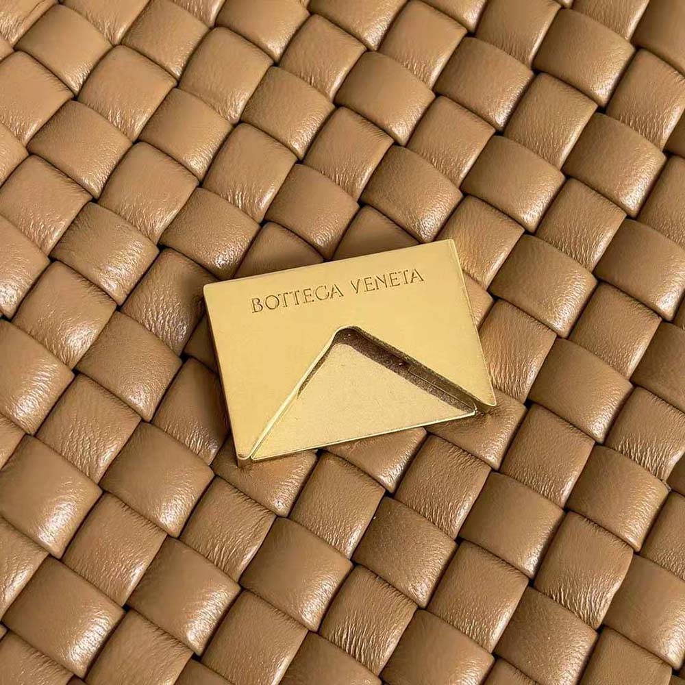 Bottega Veneta Women Cobble Shoulder Bag Small Padded Intreccio Leather-Brown - image 10