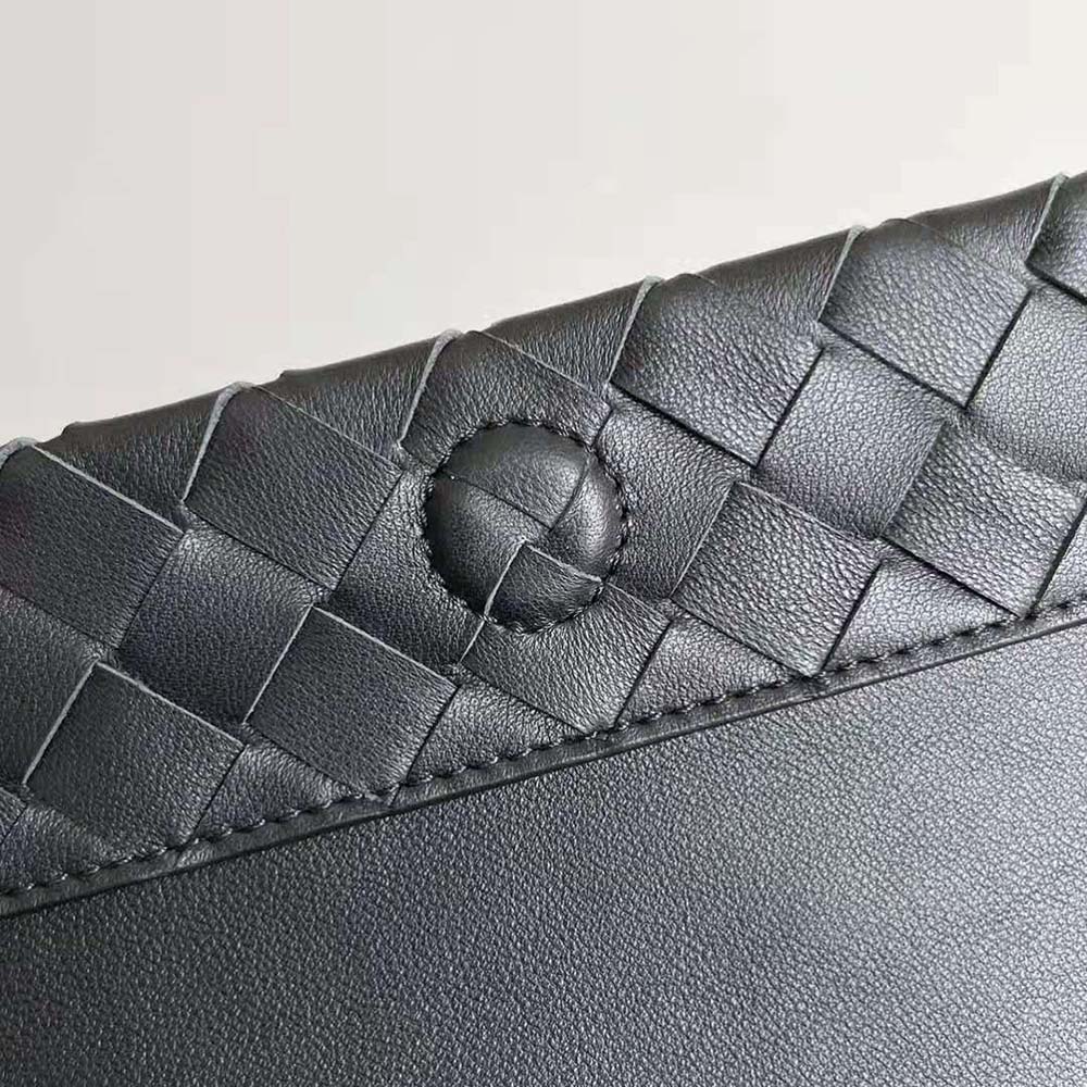 Bottega Veneta Women Intrecciato Leather Multi Pouch On Strap-Black - image 8