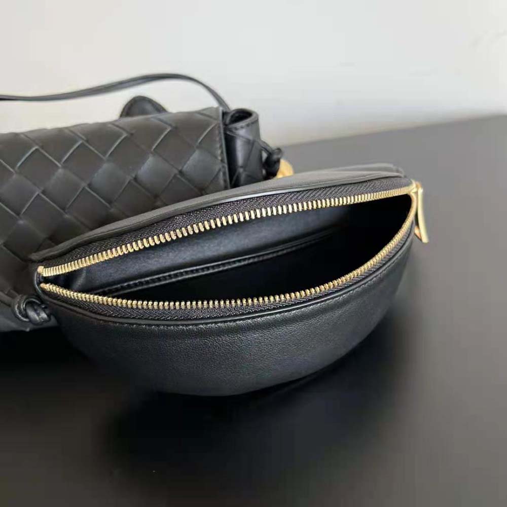 Bottega Veneta Women Intrecciato Leather Multi Pouch On Strap-Black - image 6