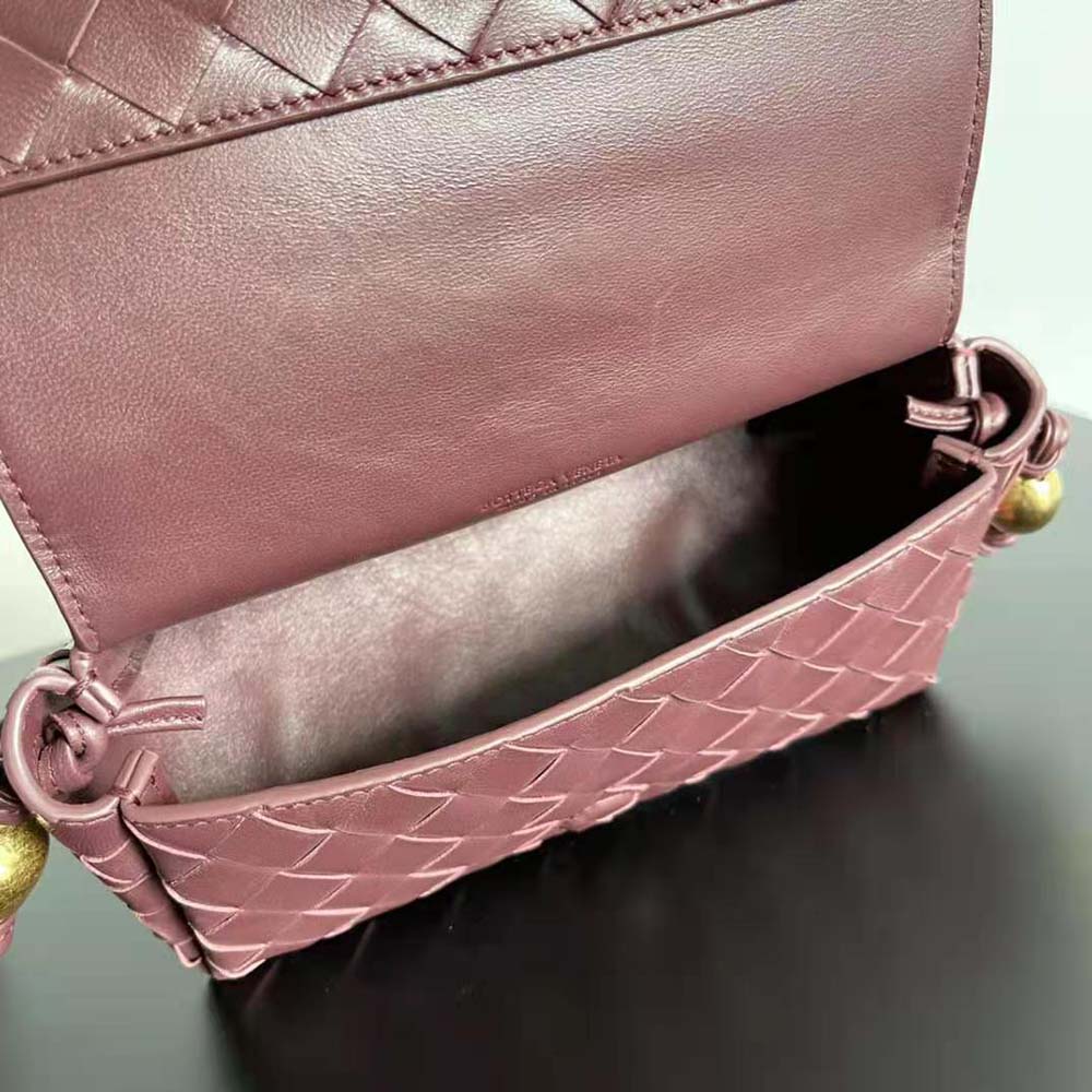 Bottega Veneta Women Intrecciato Leather Multi Pouch On Strap-Maroon - image 7