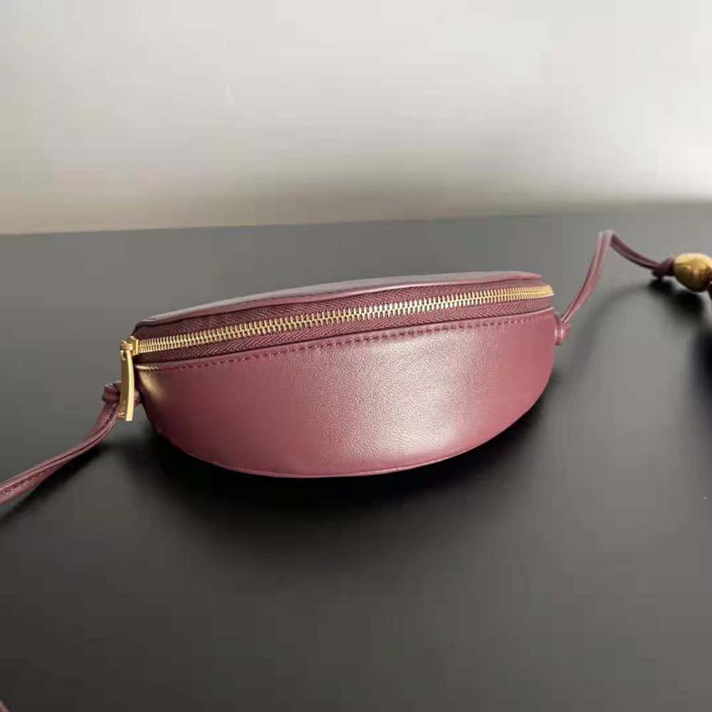Bottega Veneta Women Intrecciato Leather Multi Pouch On Strap-Maroon - image 4