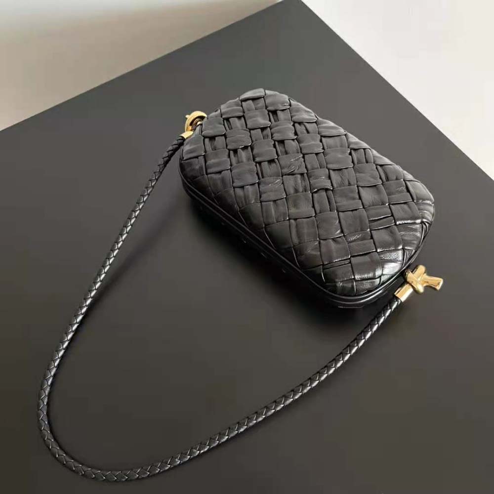 Bottega Veneta Women Knot Minaudiere On Strap-Black - image 4