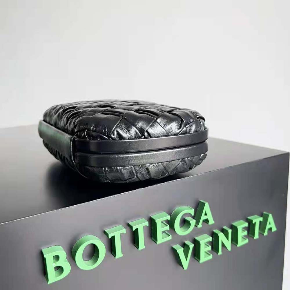 Bottega Veneta Women Knot Minaudiere Padded Intreccio Leather Minaudiere-Black - image 5