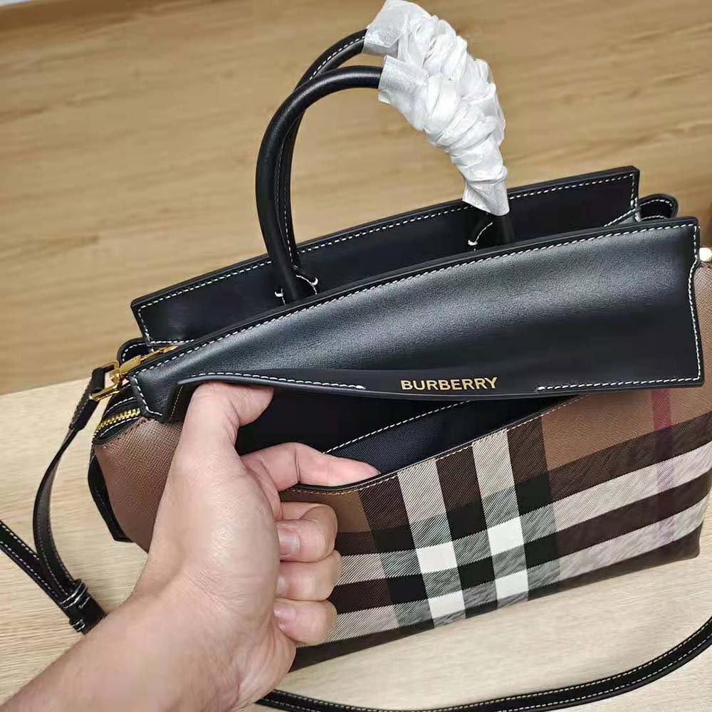 Burberry Women Check and Leather Medium Catherine Bag - image 6