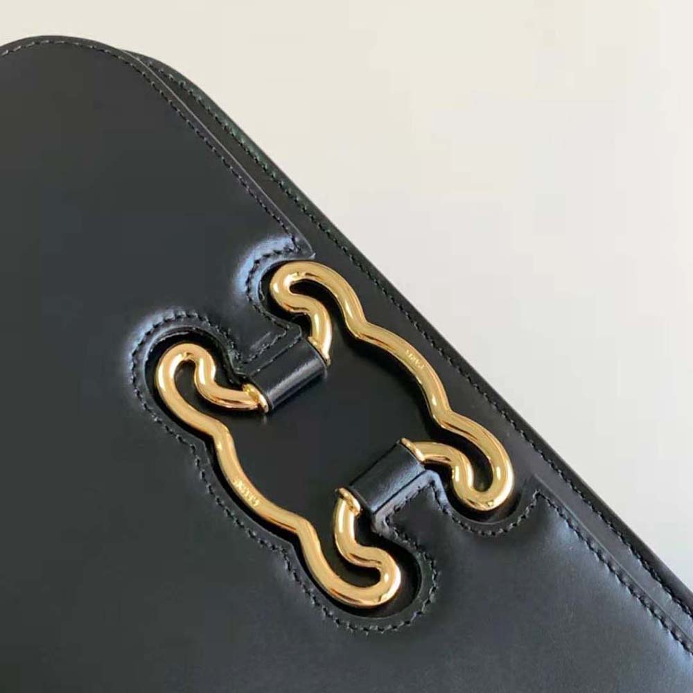 Celine Women Medium Bag Triomphe Frame in Shiny Calfskin-Black - image 8