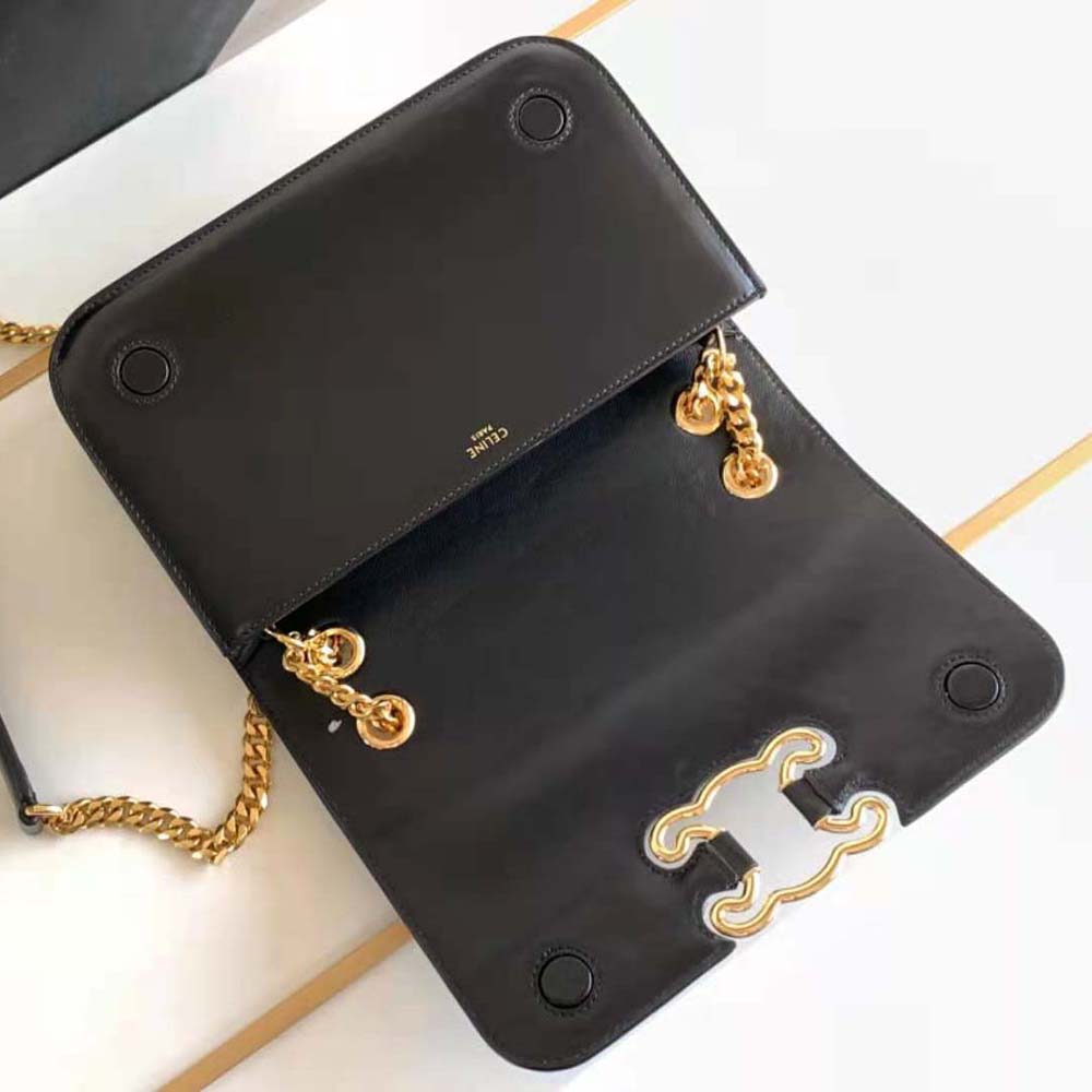 Celine Women Medium Bag Triomphe Frame in Shiny Calfskin-Black - image 6