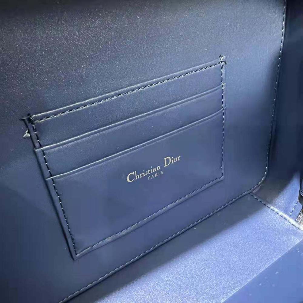 Dior Women Caro Box Bag with Chain Royal Blue Quilted Macrocannage Calfskin - image 10