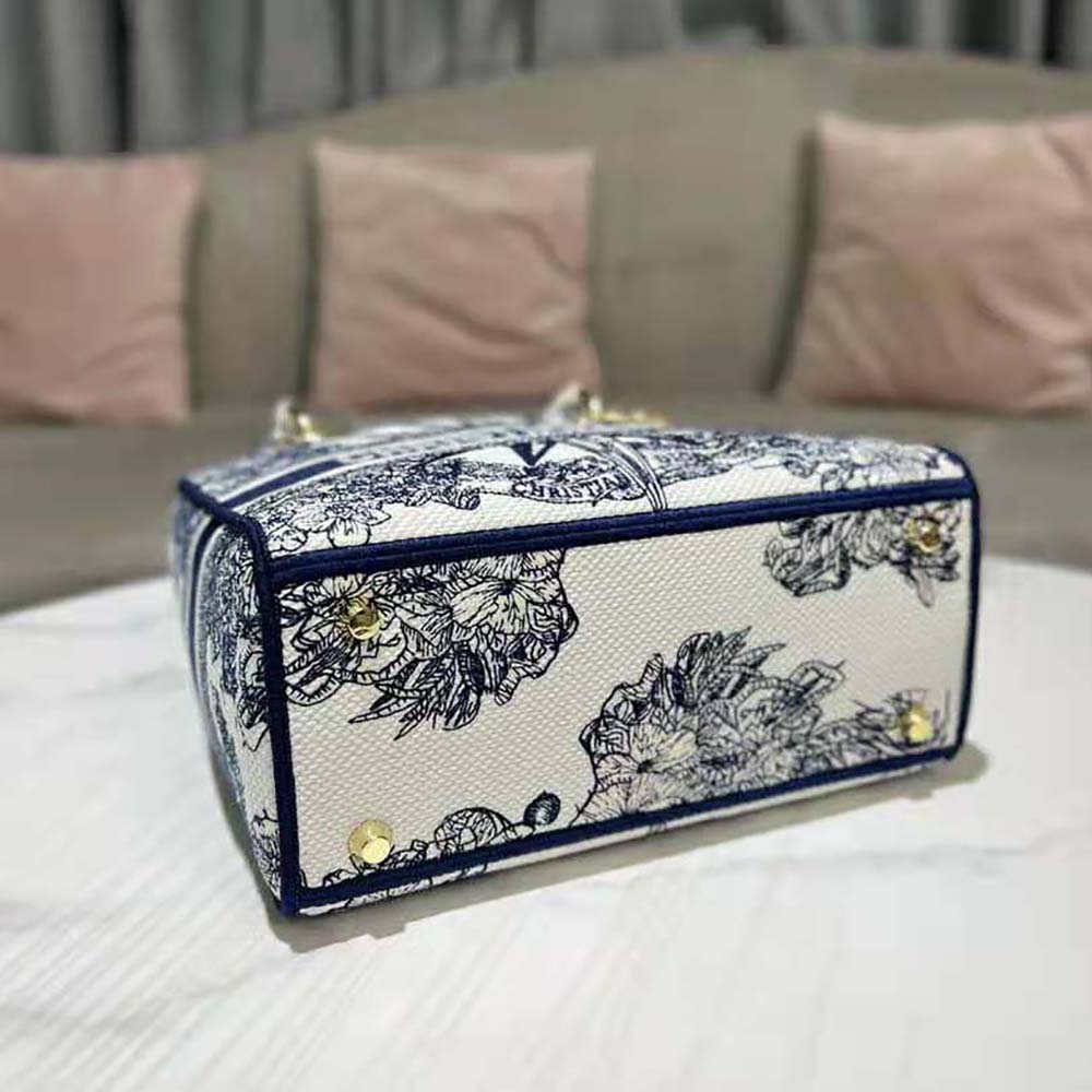 Dior Women Medium Lady D-lite Bag Blue Multicolor Rêve D’Infini Embroidery - image 6