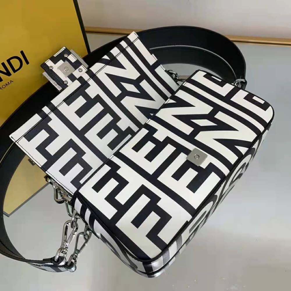 Fendi Women Baguette Two-Tone Leather Fendi Roma Capsule Bag - image 6