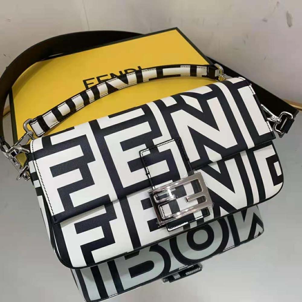 Fendi Women Baguette Two-Tone Leather Fendi Roma Capsule Bag - image 5